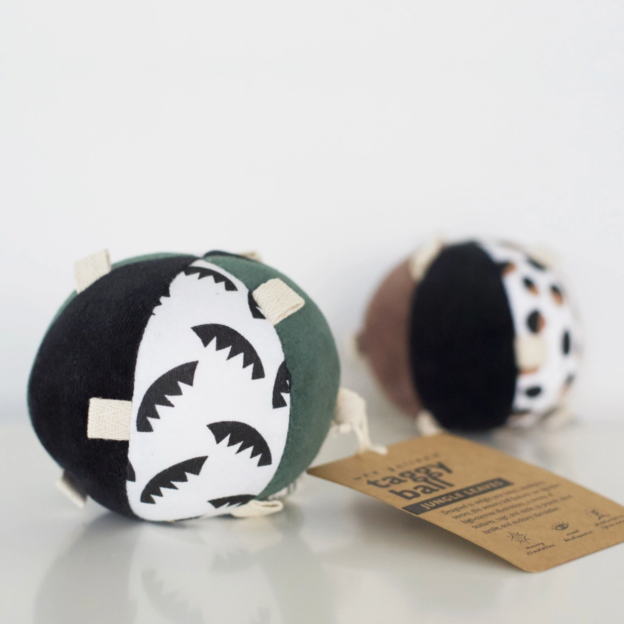 Taggy Ball with Rattle - Jungle Leaves