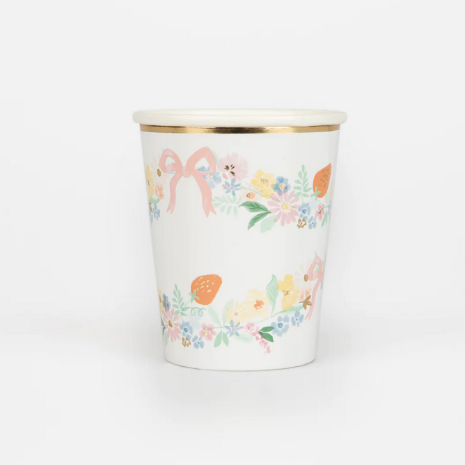 Elegant Floral Cups (8pk)