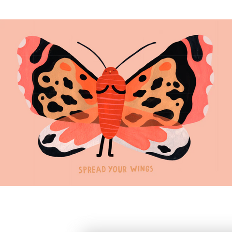 Butterfly Postcard Spread Your Wings -hello