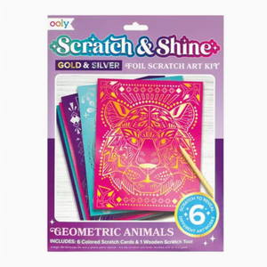 Scratch & Shine Scratch Cards - Geo Animals (7pcs set) (12-14yrs)
