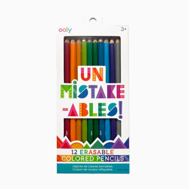 Un-Mistake-Ables! Erasable Colored Pencils- (set of 12)