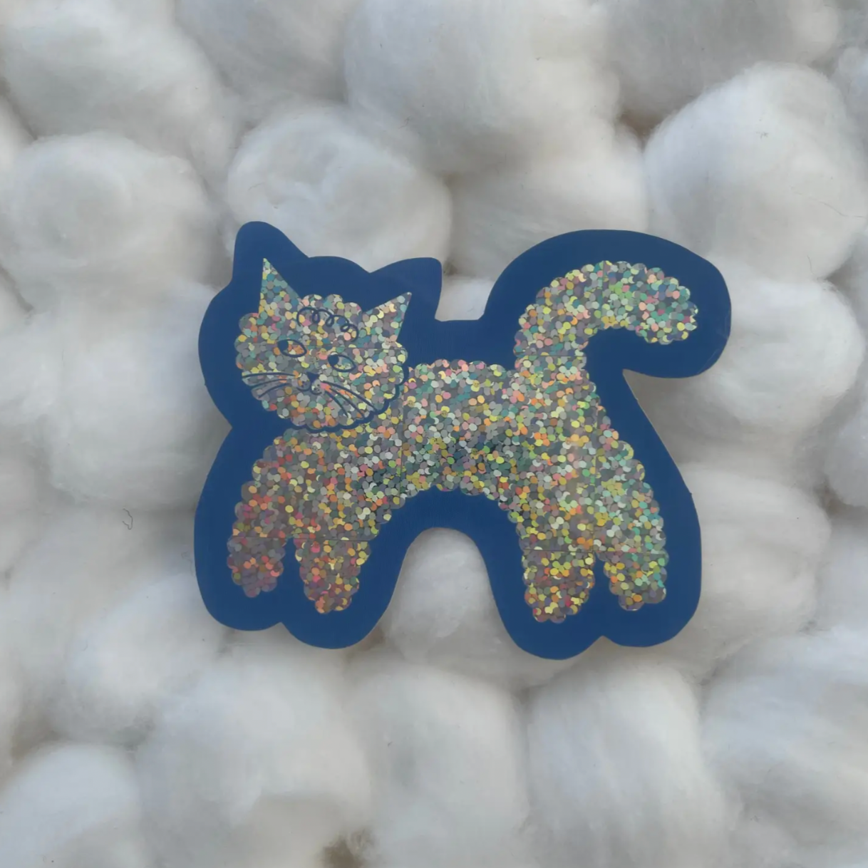 Cloud Cat Glitter Sticker