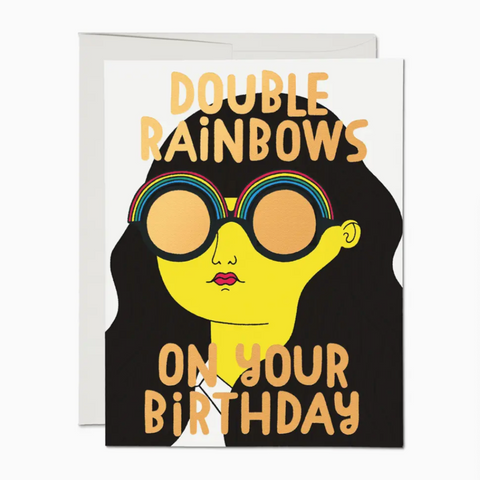 Double Rainbows Card -birthday