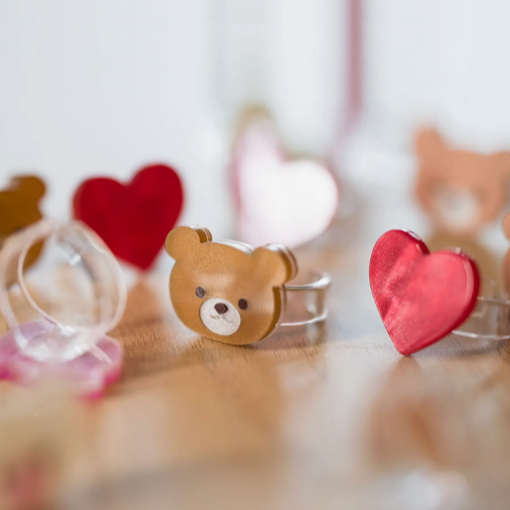 Valentines Bears & Hearts Mix Rings