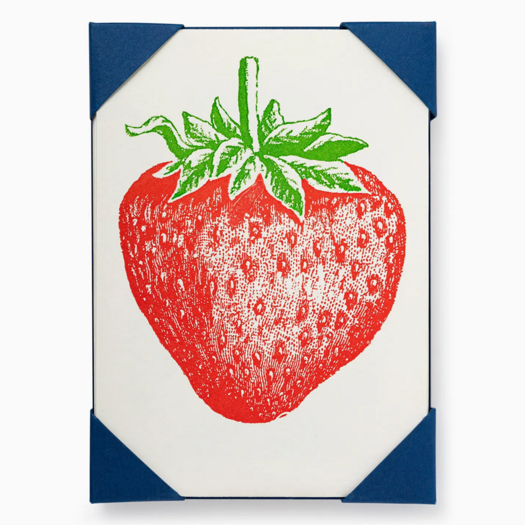 Strawberry Notelet Cards -hello (5-Pack)