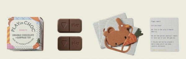 Organic Chocolates + Toy - rabbits