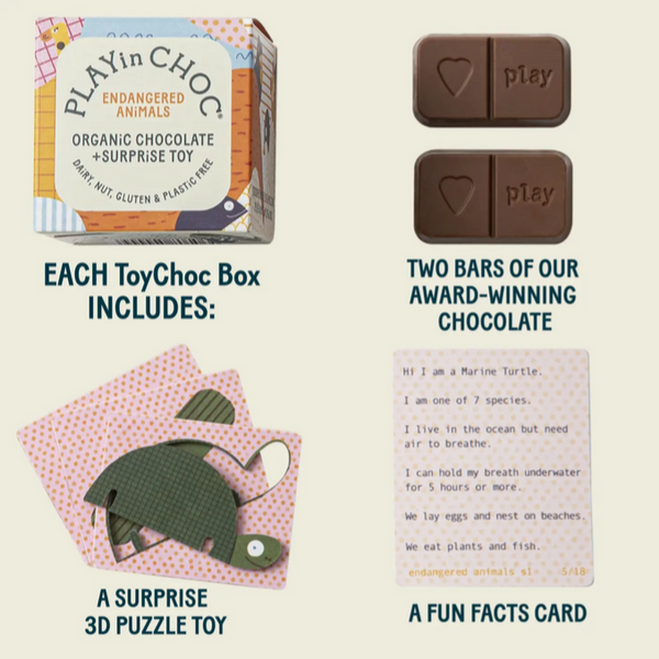 Organic Chocolates + Toy - endangered animals