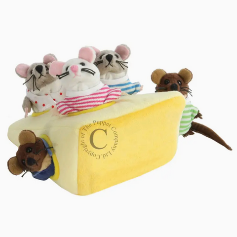 Hide-Away Hand Puppets: Mouse Family in Cheese