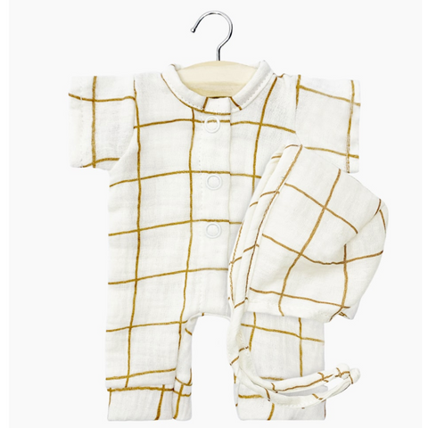 Baby Doll– Lili and her crush double gauze check jumpsuit Aldo