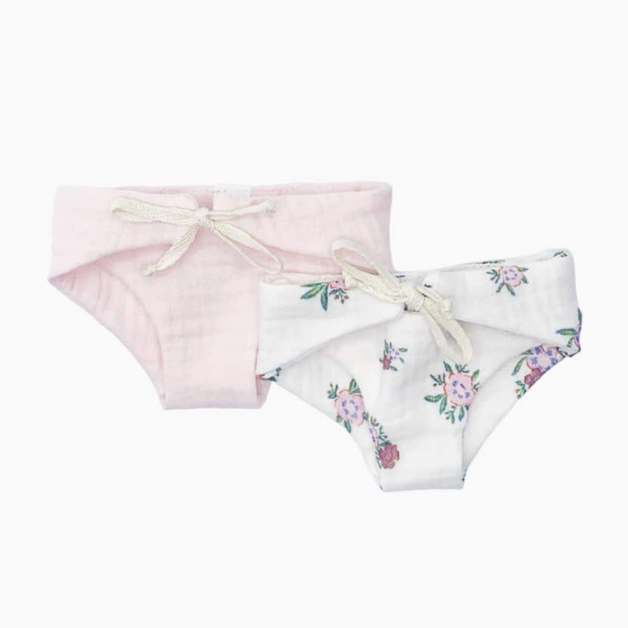 Set of 2 diapers in double gauze Eugénia / pink -28cm