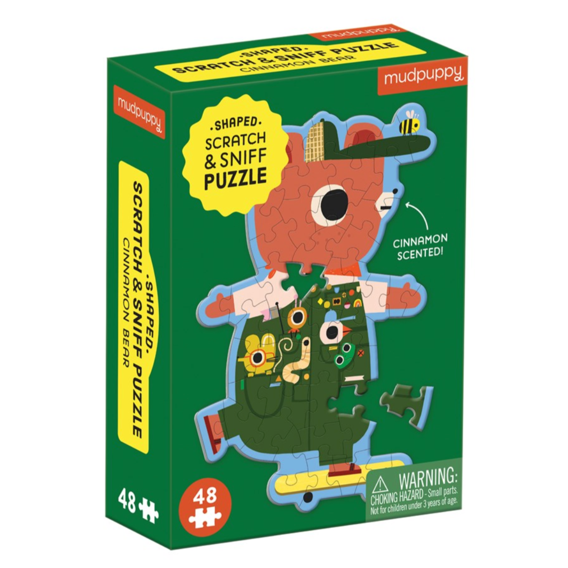 Cinnamon Bear Scratch and Sniff Shaped Mini Puzzle -48pcs