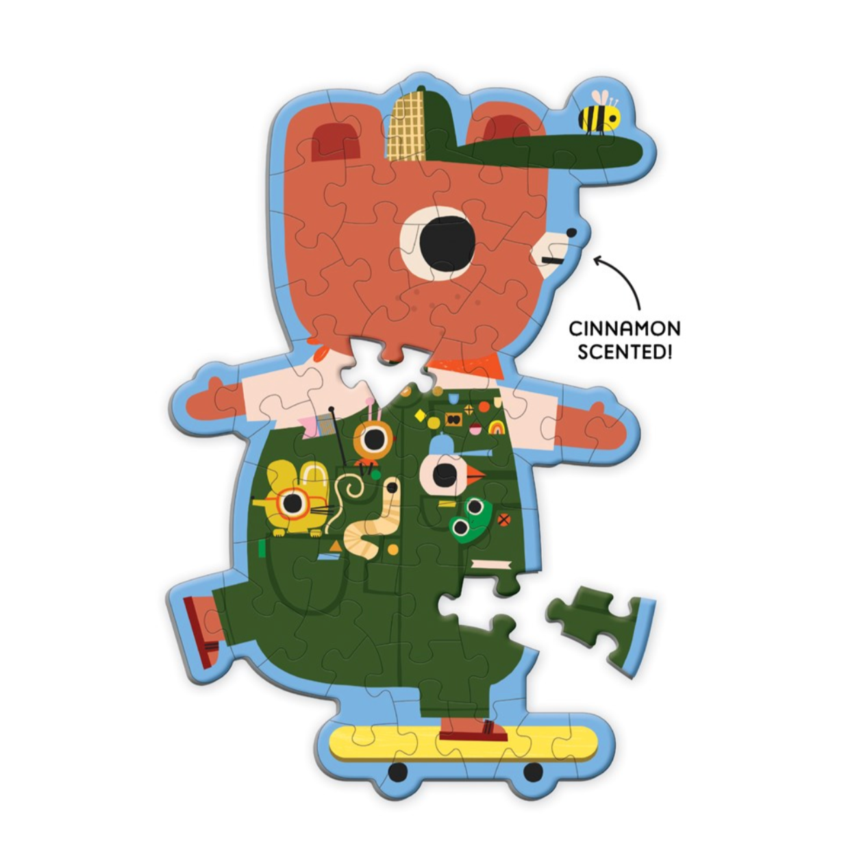 Cinnamon Bear Scratch and Sniff Shaped Mini Puzzle -48pcs