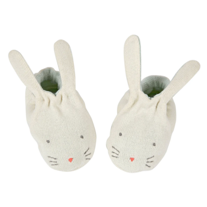 Organic Mint Bunny Baby Booties