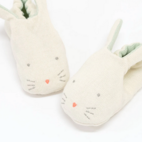 Mint Bunny Baby Booties (0-6mos)