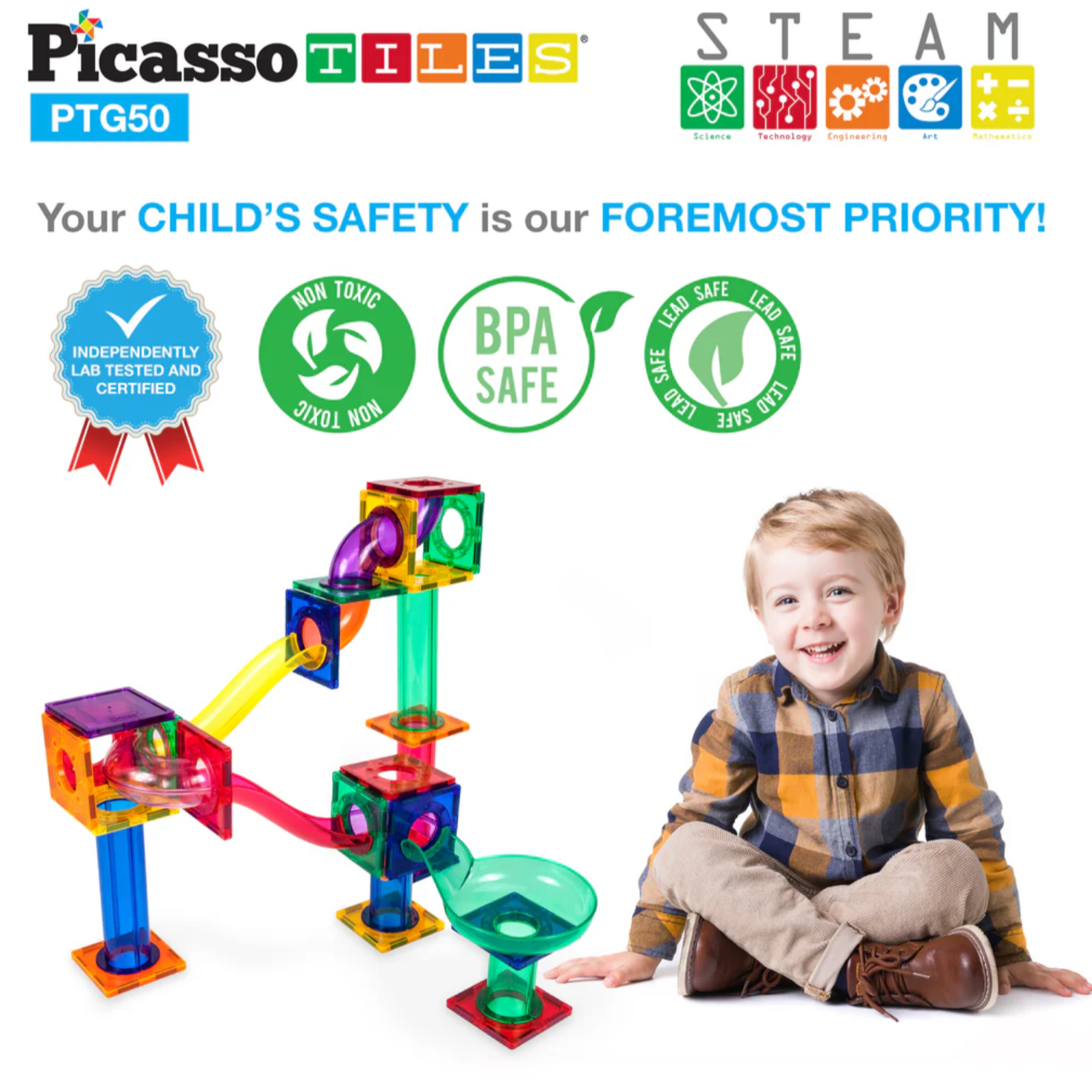 Magnetic Marble Run Track (50pcs)