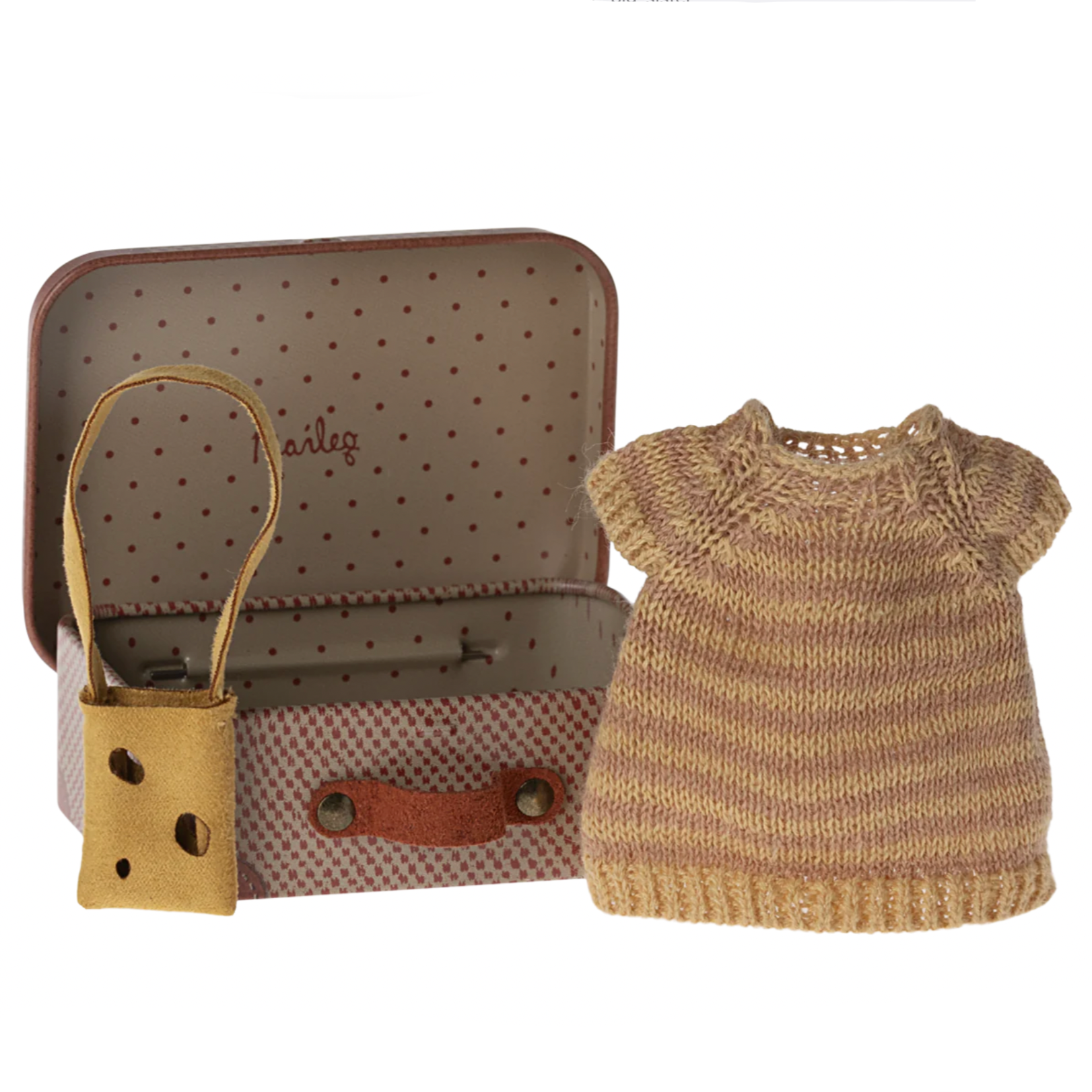 Knitted Dress & Bag in Suitcase for Mouse - big sister