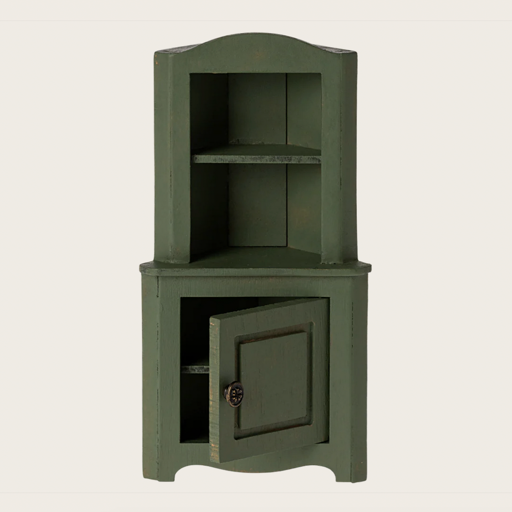 Miniature Corner Cabinet for Mouse - dark green