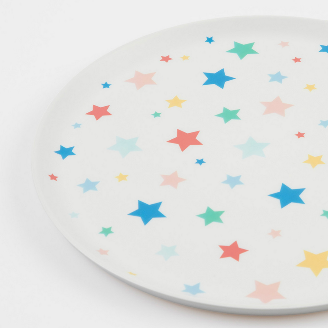 Star Pattern Recycled Plastic Large Plates (x6)