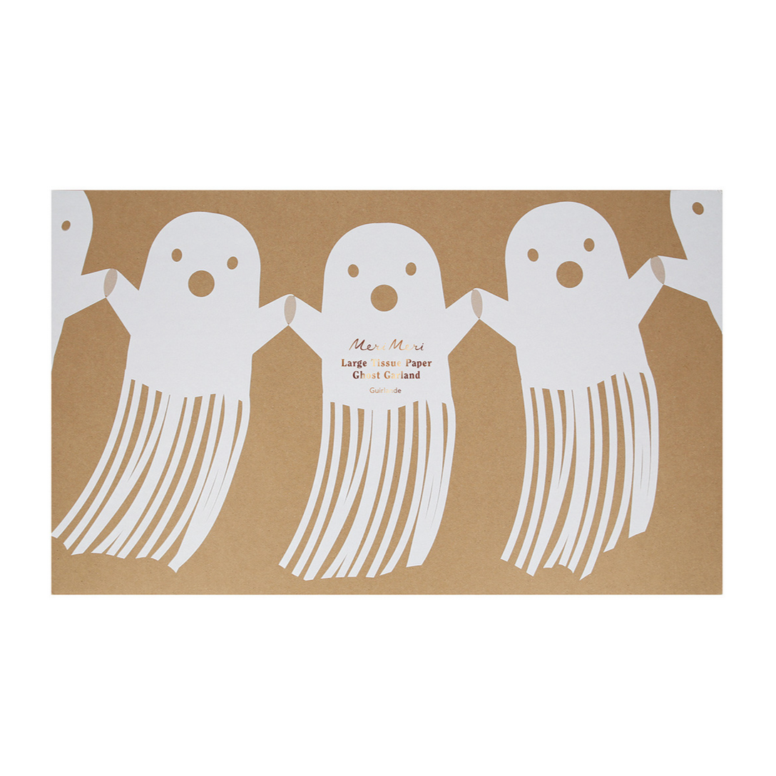 Large Tissue Paper Ghost Garland