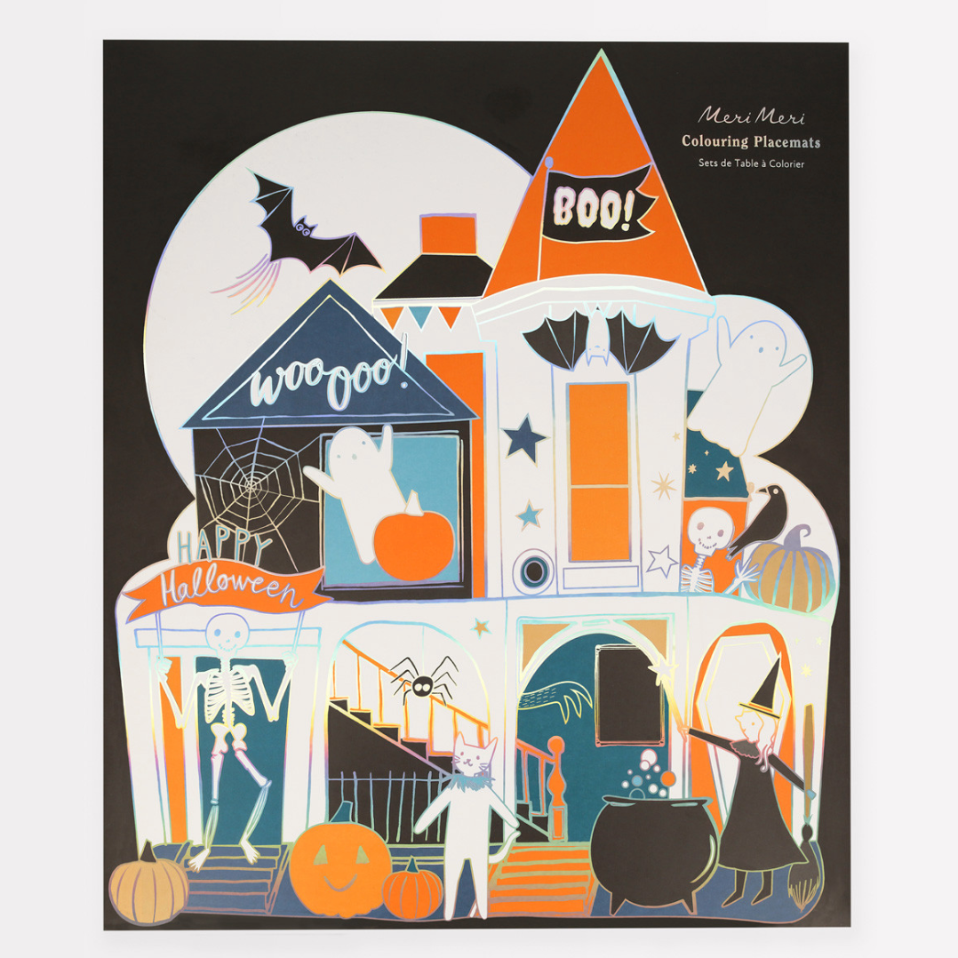 Shaped Halloween Coloring Placemats (8pk)