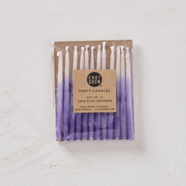 Violet Ombre Beeswax Birthday Candles (pk12)