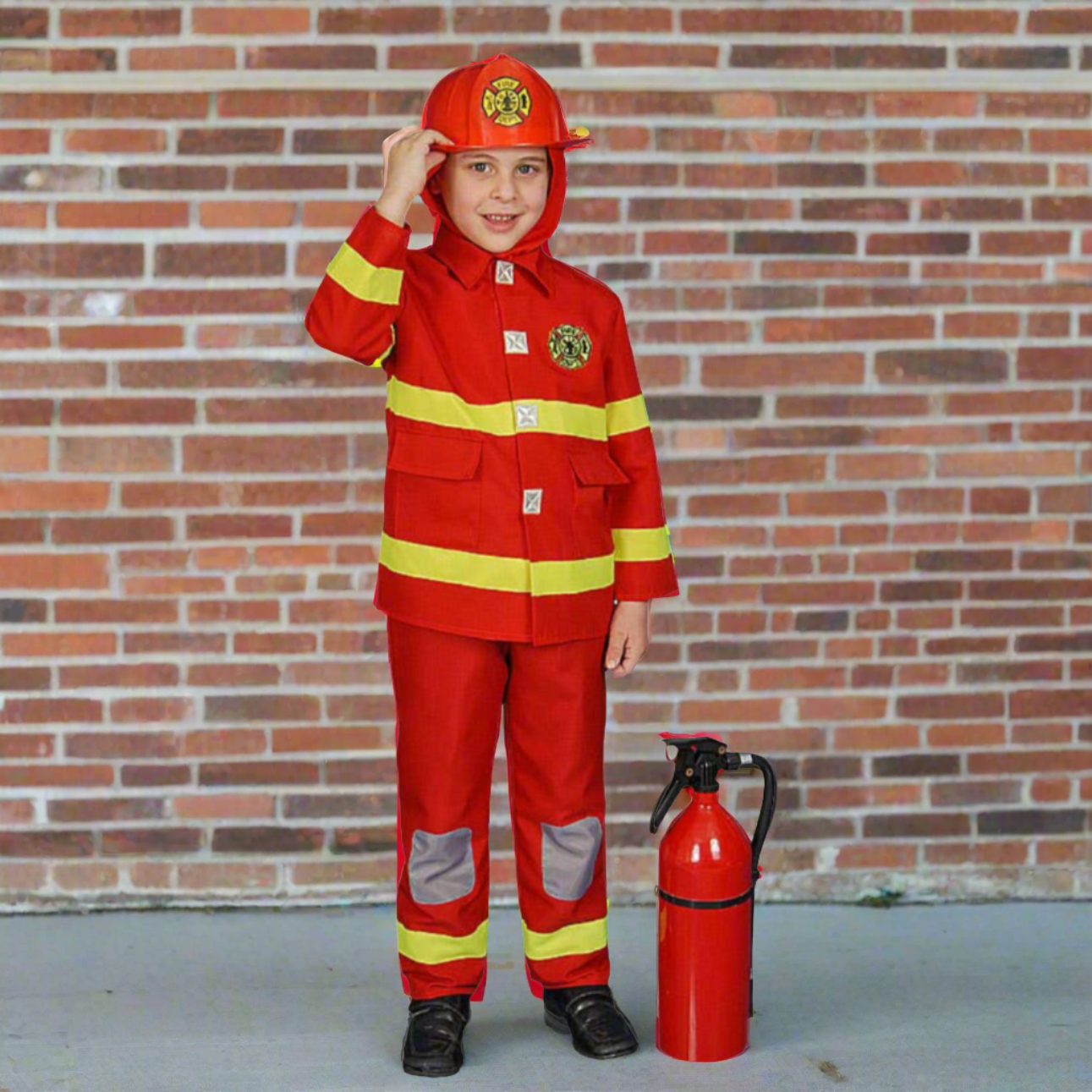 Red Fire Fighter Costume Set