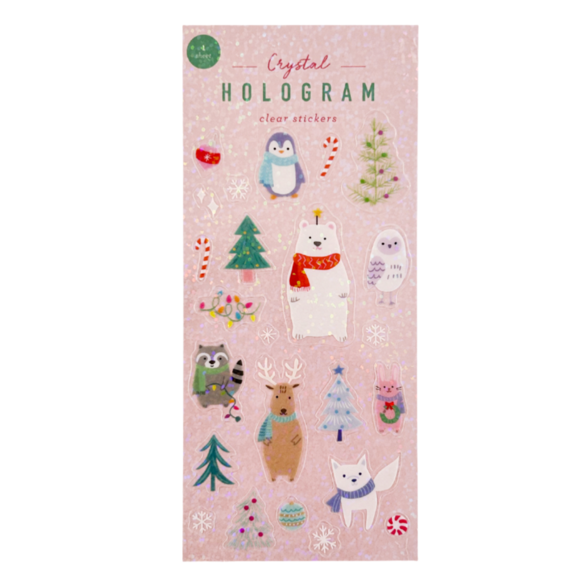 Holiday Animals -Crystal Hologram Stickers