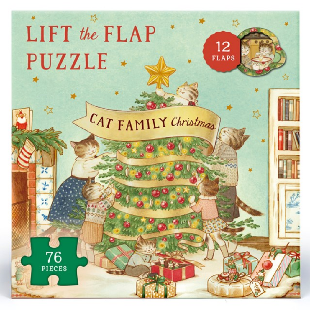 Cat Family Christmas Lift-the-Flap Puzzle -76pcs