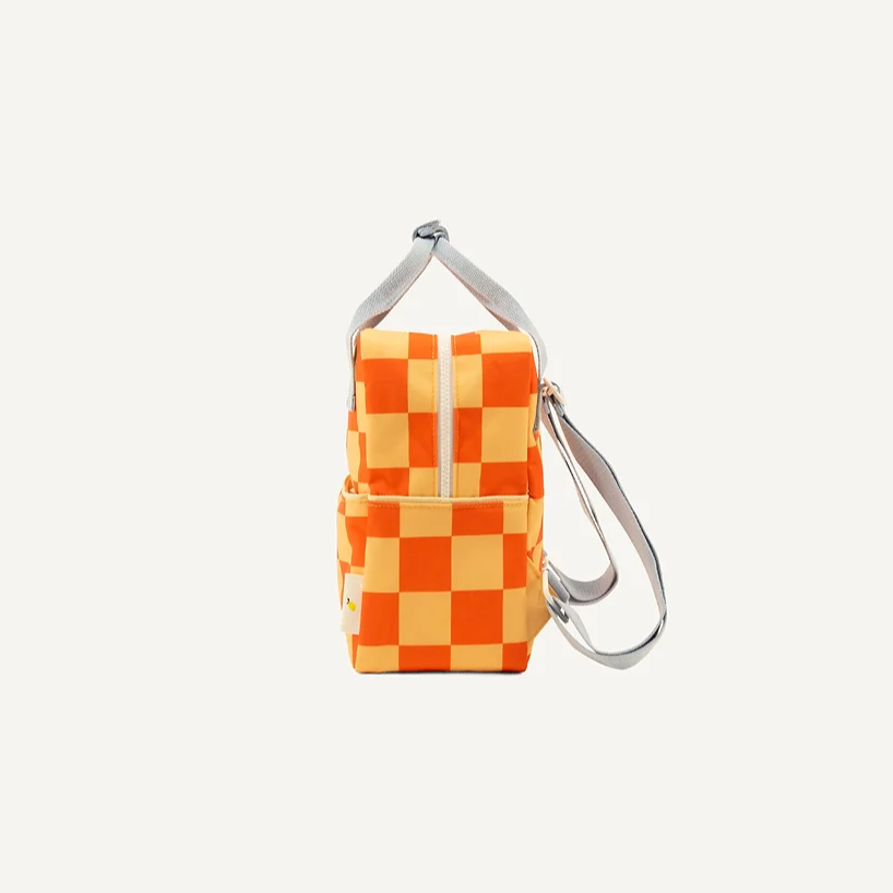 Backpack small • farmhouse • checkerboard • pear jam+ladybird red