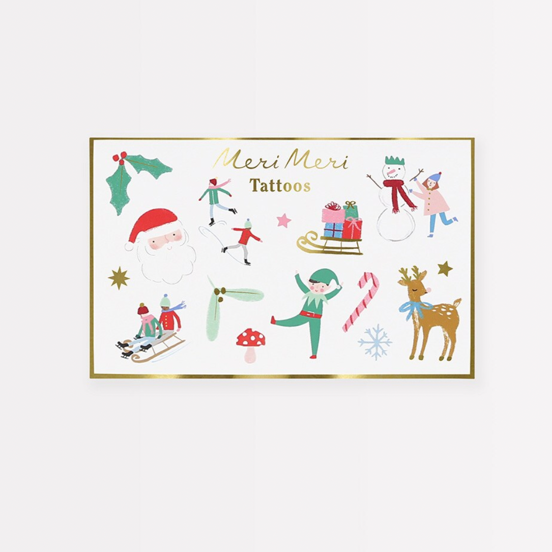 Mixed Icon Christmas Temporary Tattoos -2pk