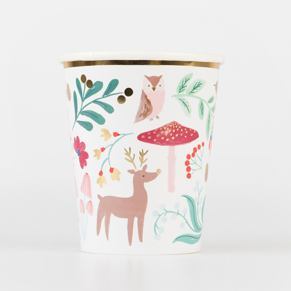 Winter Woodland Cups (8pk)