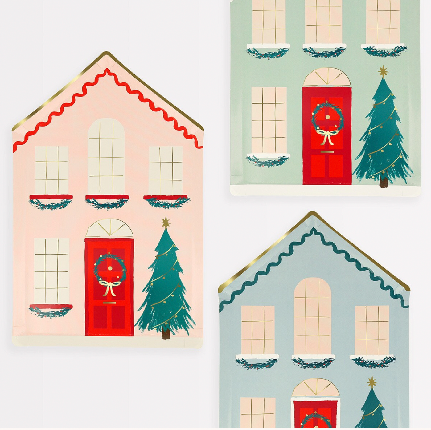 Festive House Plates (8pk)