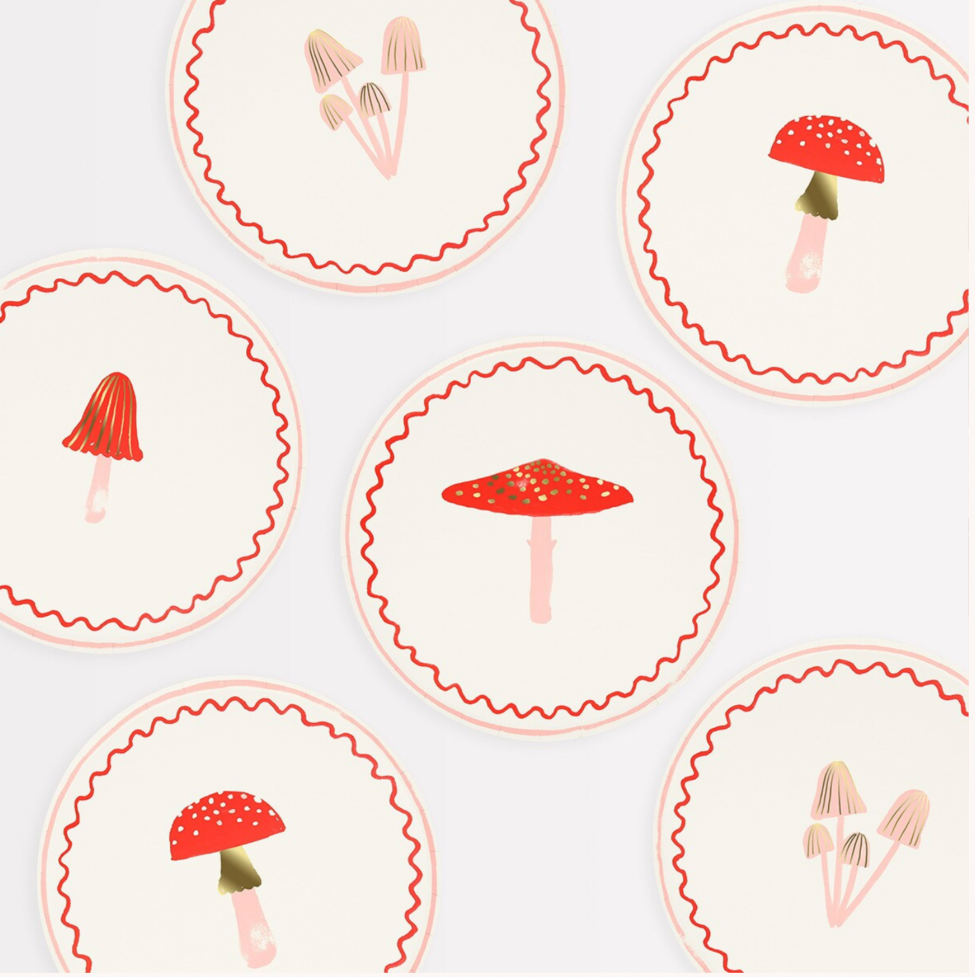 Merry Mushrooms Side Plates (8pk)