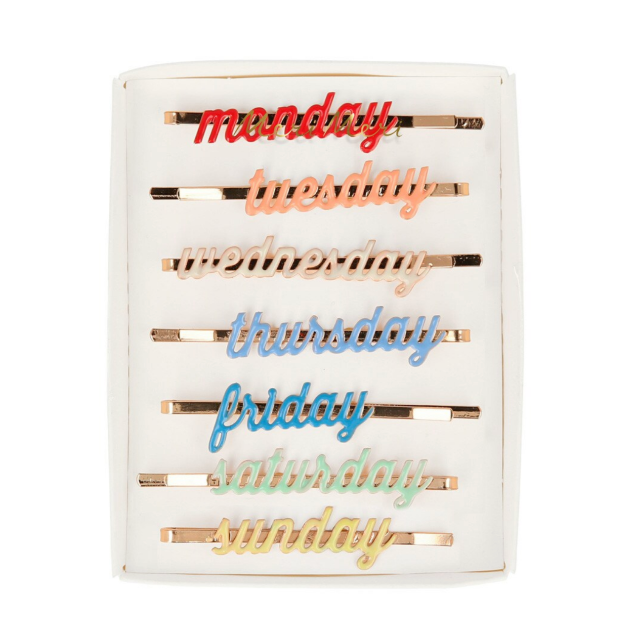 Enamel Week Day Hair Slides