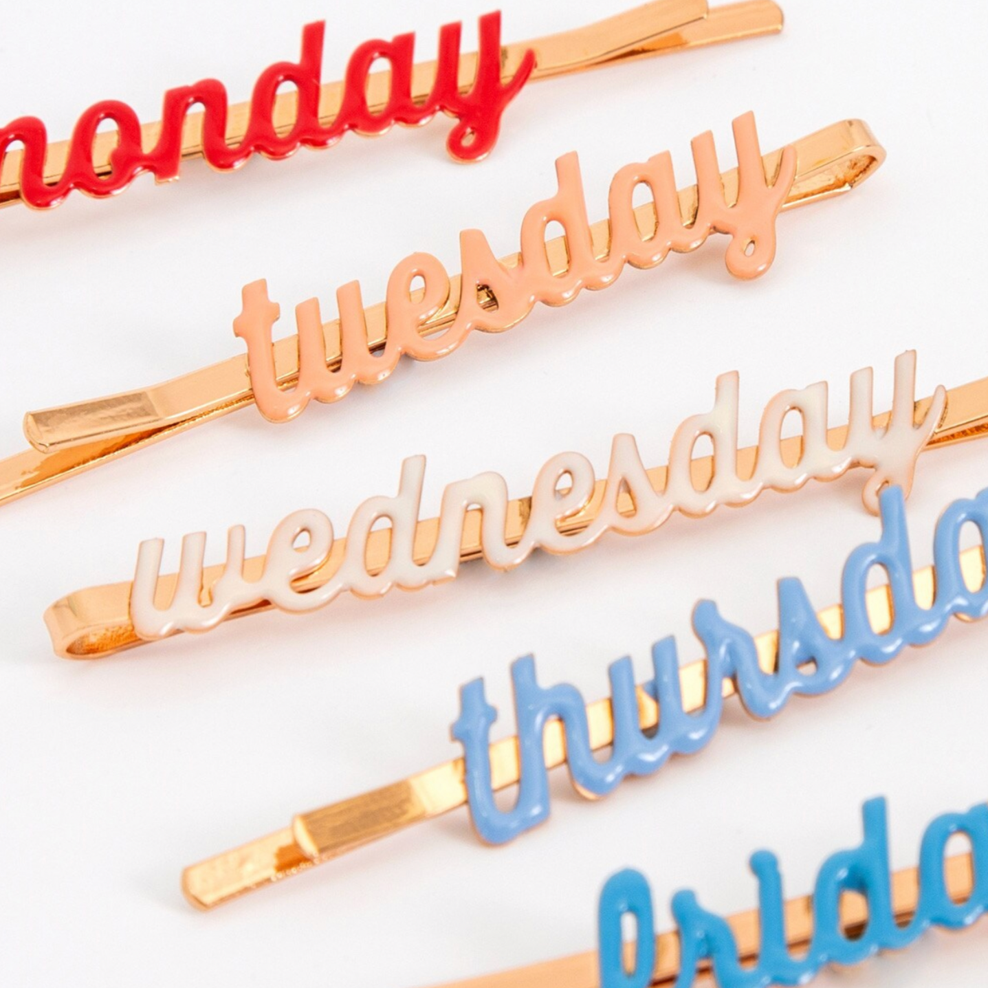 Enamel Week Day Hair Slides