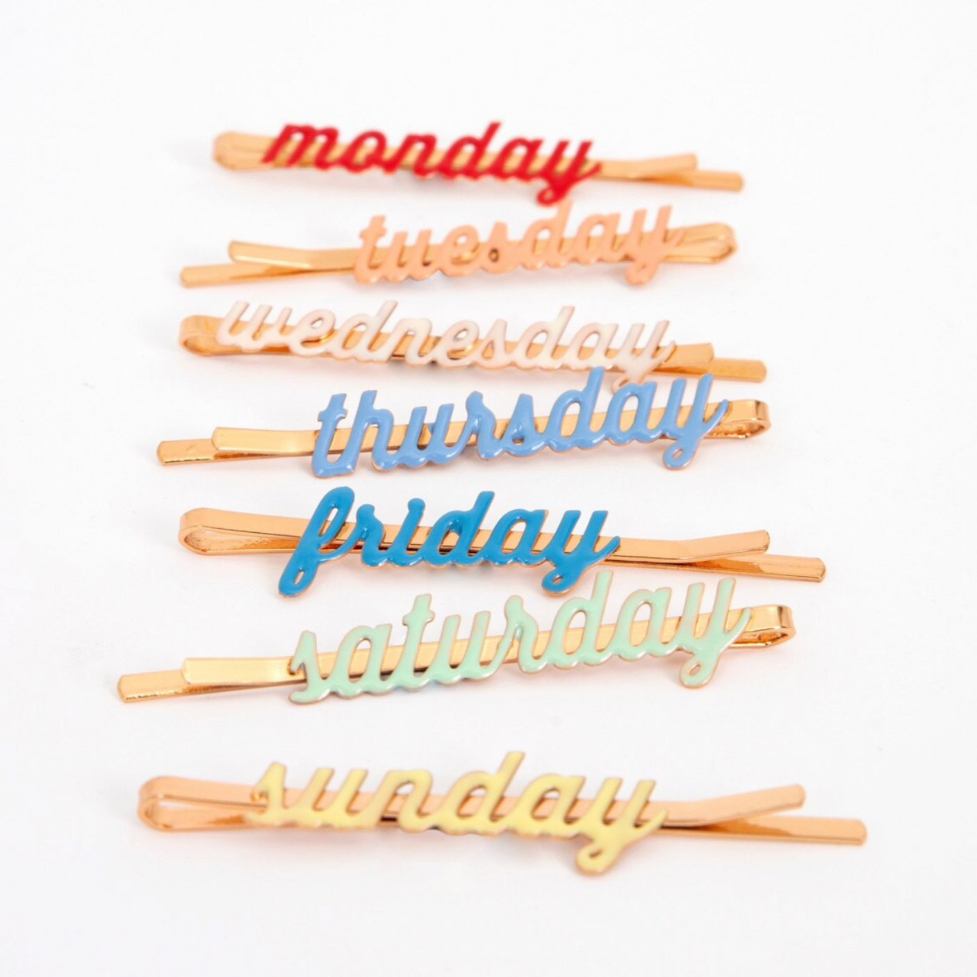 Enamel Week Day Hair Slides