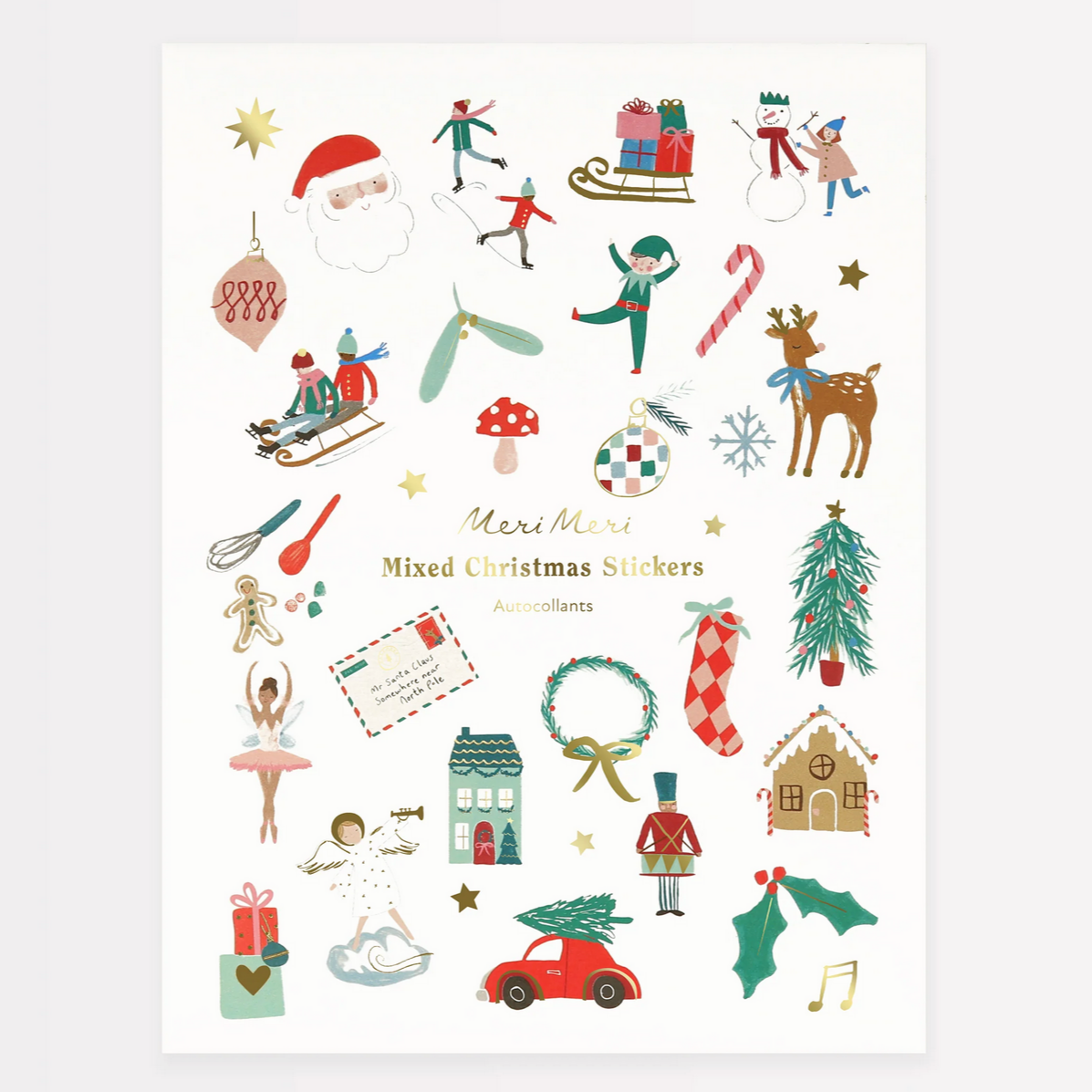 Mixed Icon Christmas Stickers (10pk)