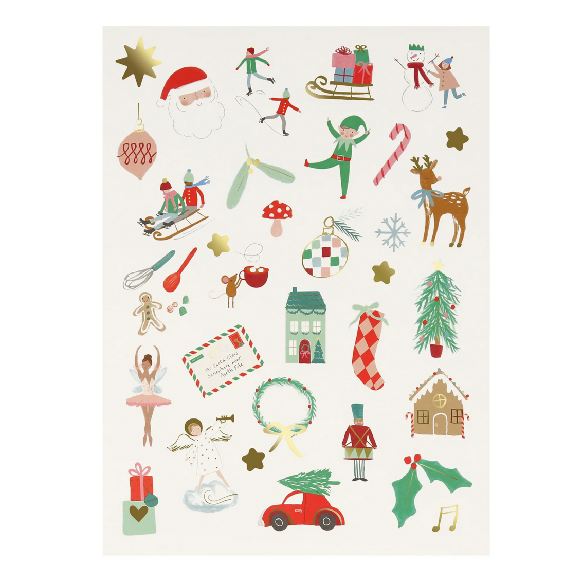 Mixed Icon Christmas Stickers (10pk)