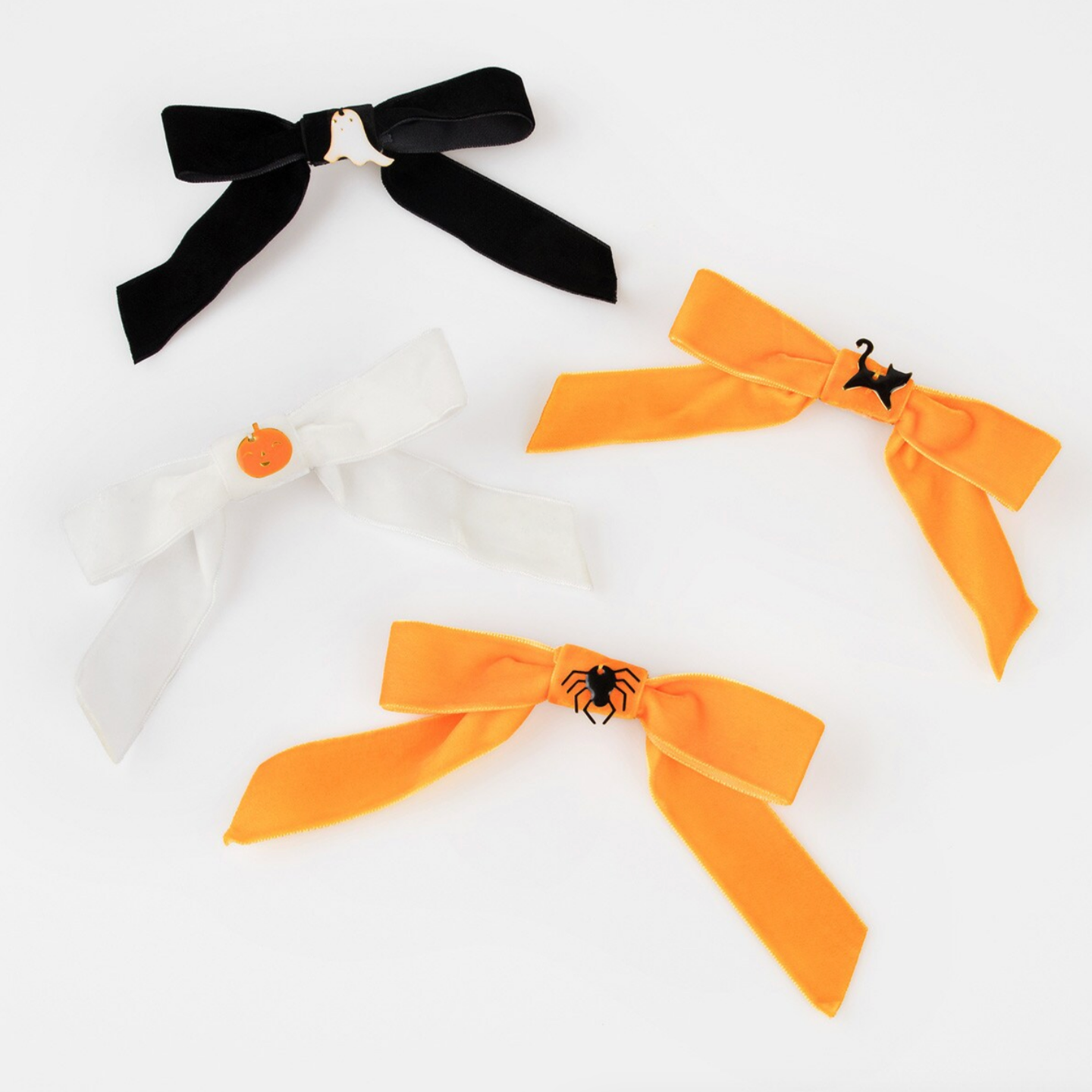 Halloween Velvet Bow Hair Clips -pk4