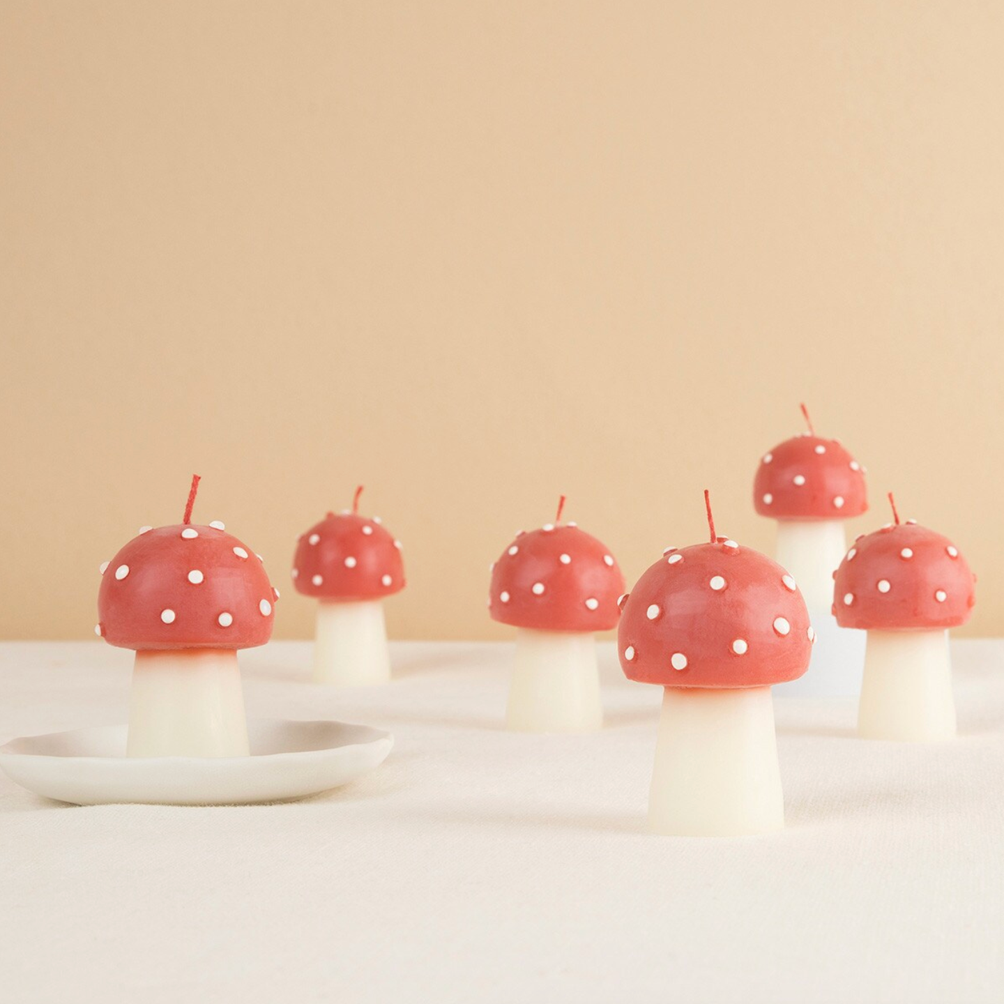 Mini Mushroom Candles (x6)