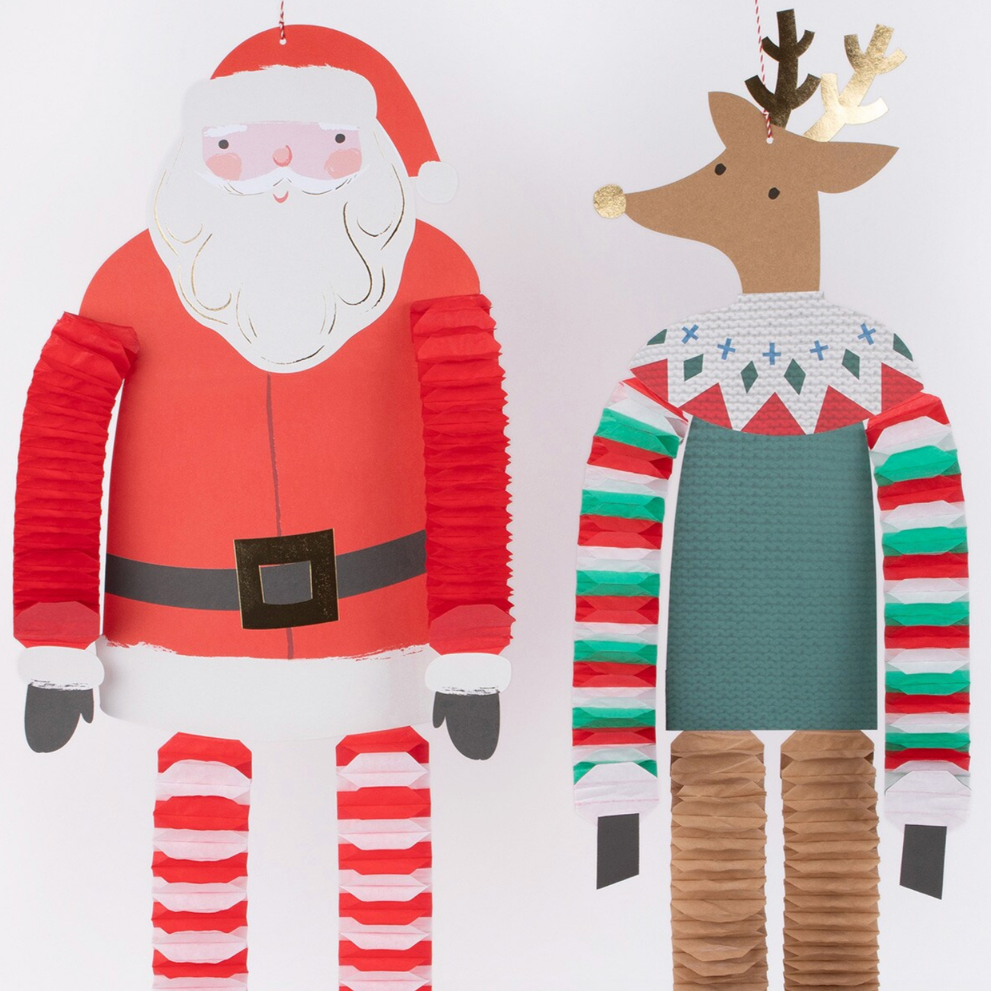 Long Legged Santa & Reindeer Decorations