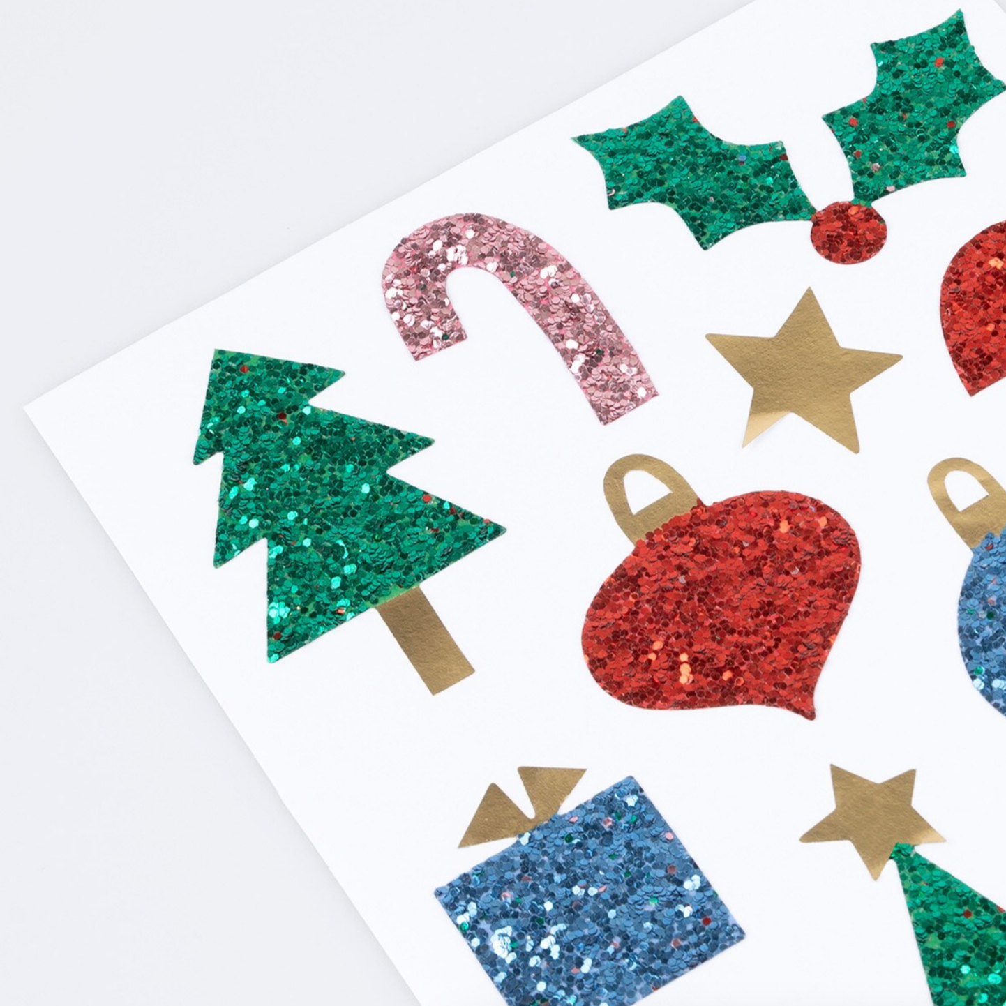 Christmas Icon Chunky Glitter Stickers (x8 sheets)