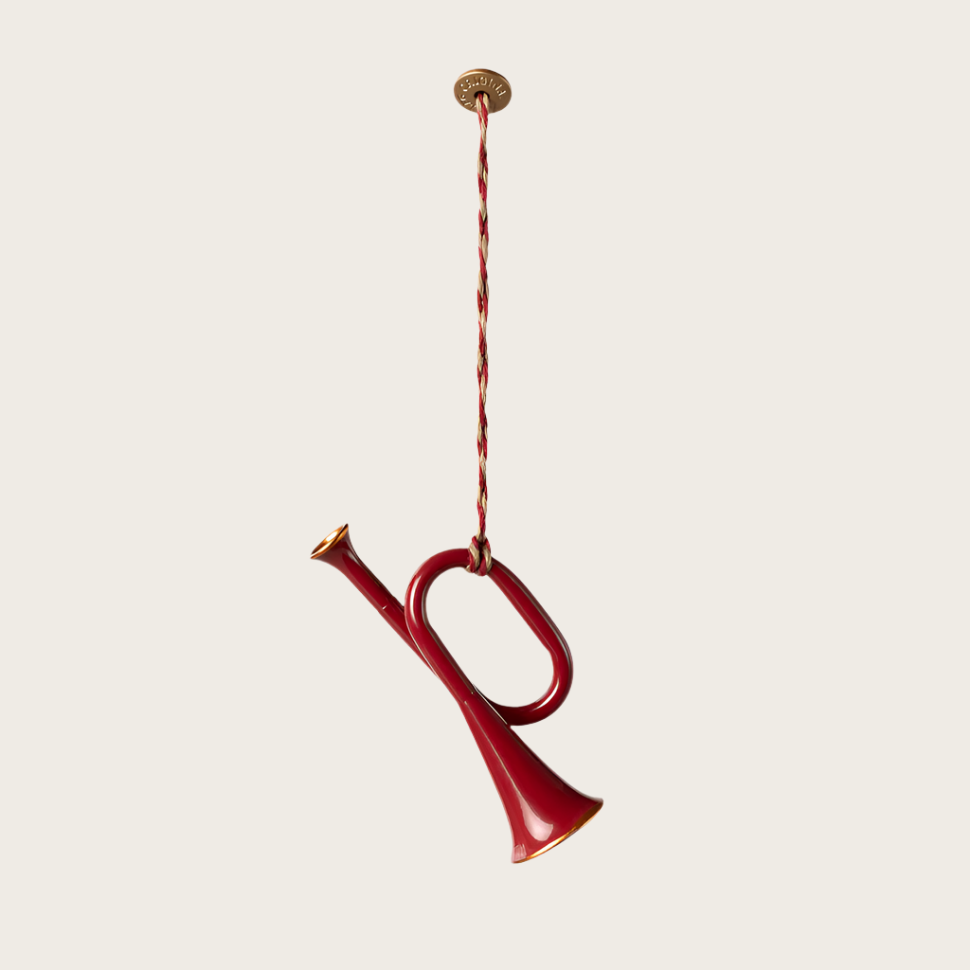 Metal ornament Trumpet - Red