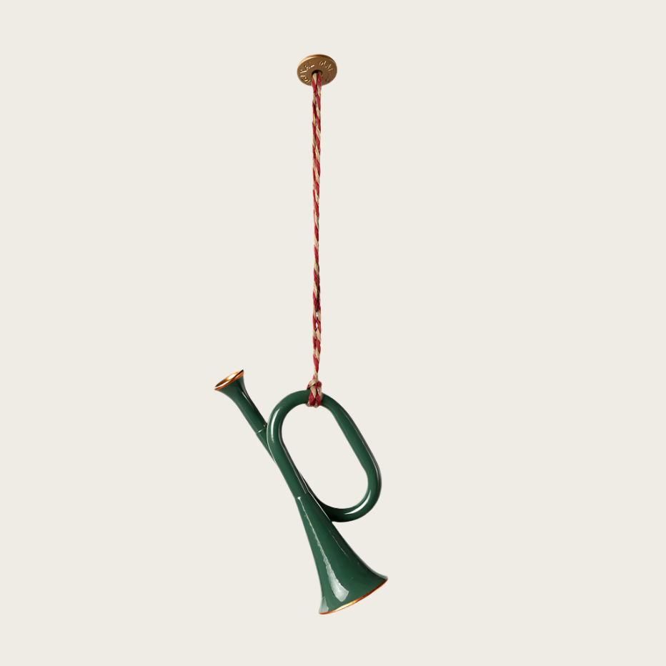 Metal ornament Trumpet - dark green