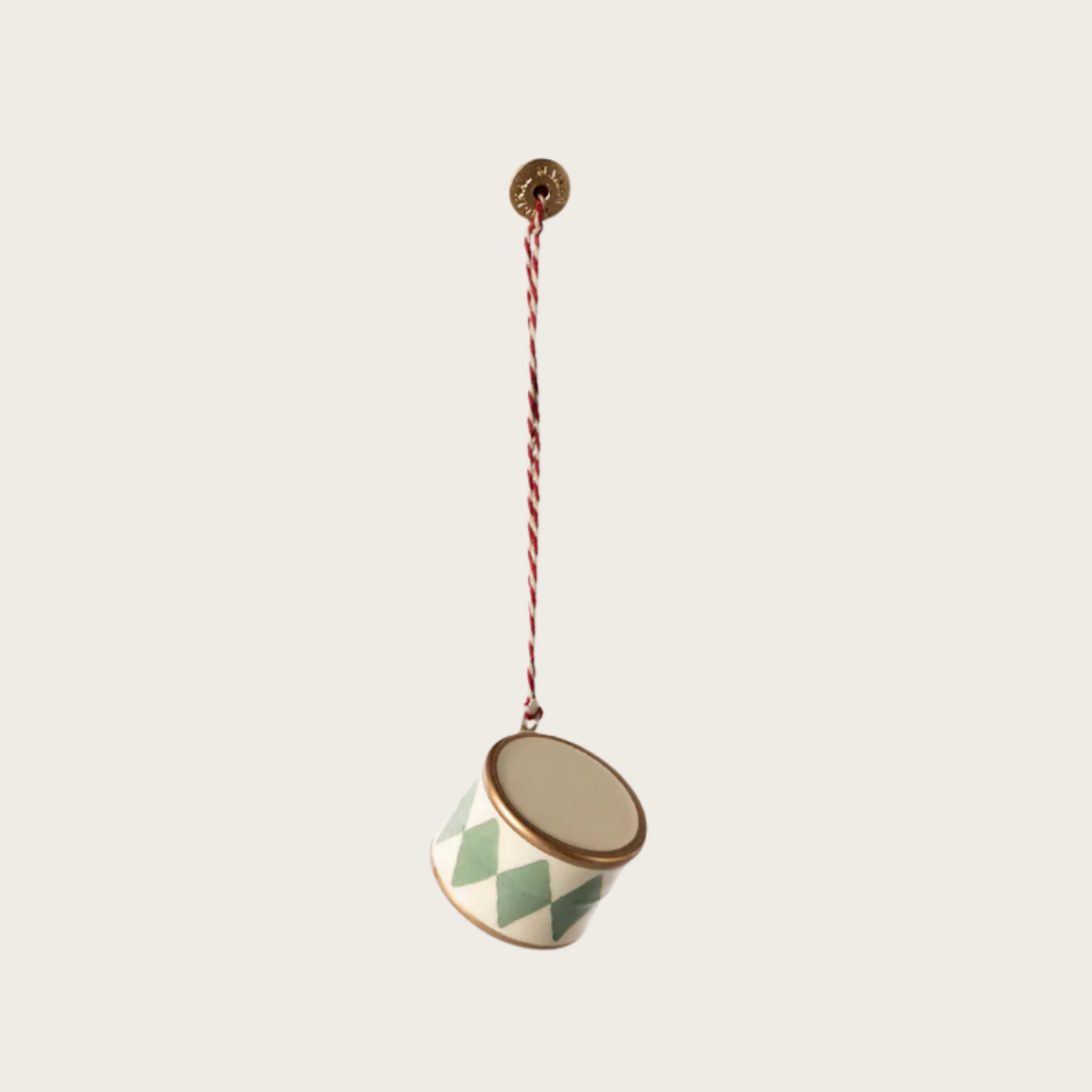 Maileg Metal Ornament Small Drum - mint