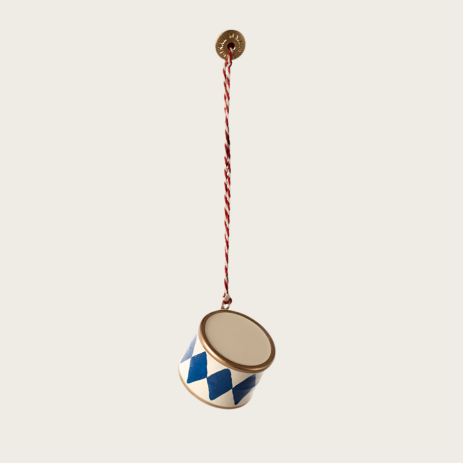 Maileg Metal Ornament Small Drum - dark blue