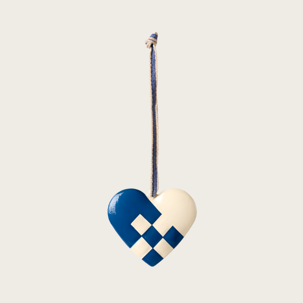 Maileg Metal Ornament Small Heart - dark blue