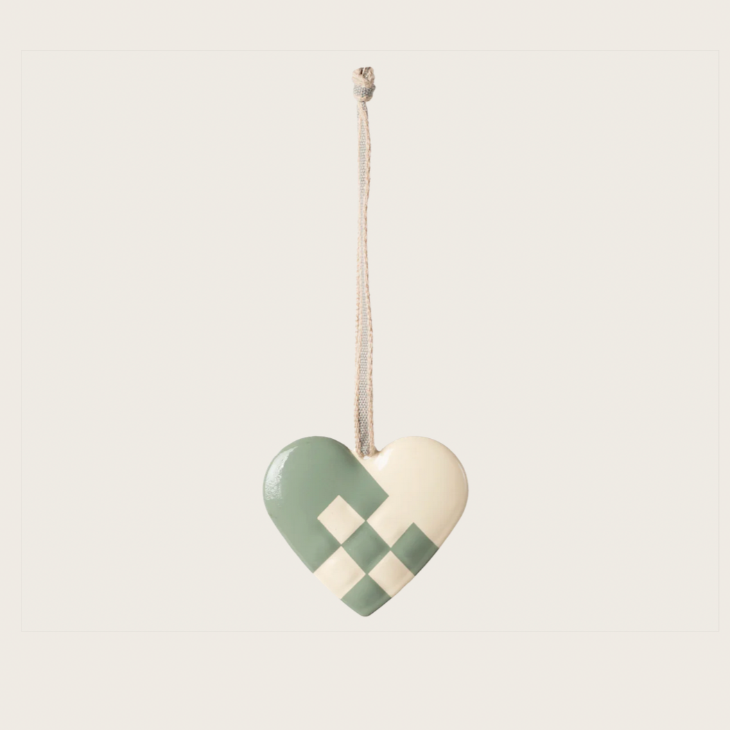 Maileg Metal Ornament Small Heart - mint