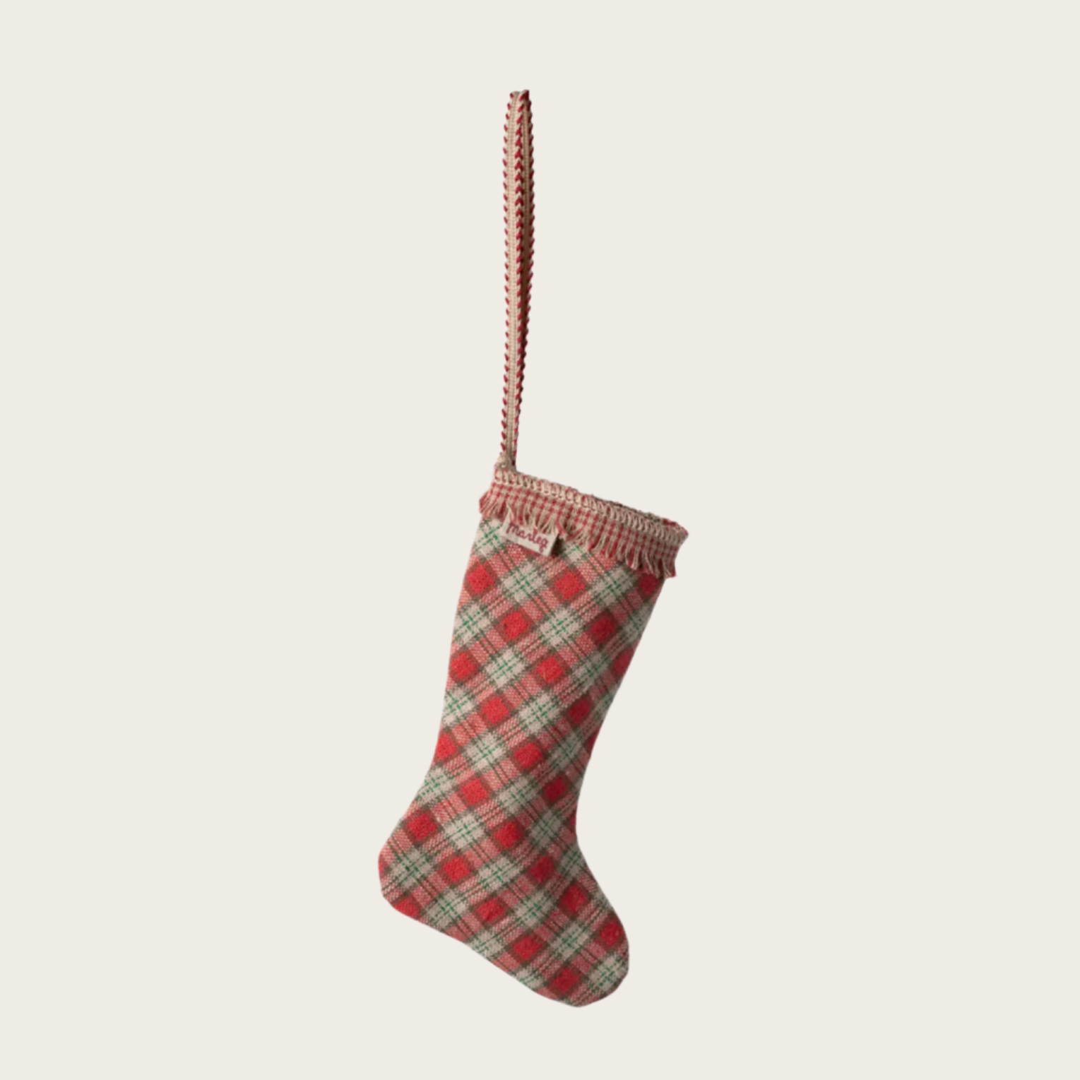 Stocking ornament - Red Checker