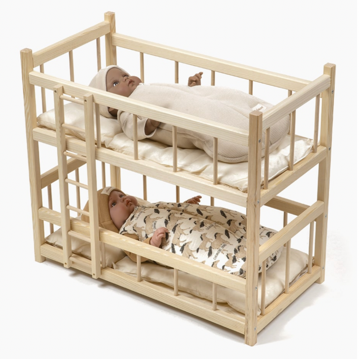 Minikane Wooden bunk beds with mattresses and pillows 34cm 47cm TANTRUM
